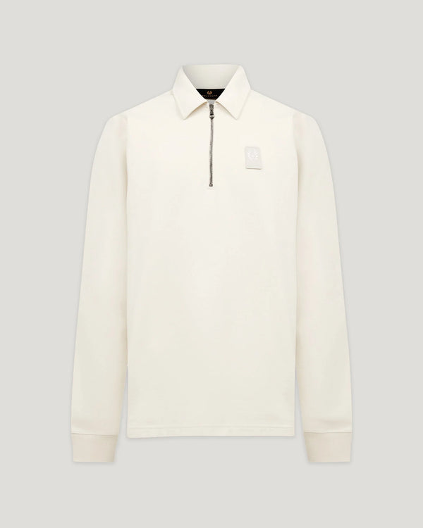 BELSTAFF CURATOR QUARTER ZIP COTTON SWEATSHIRT SILVER BIRCH RRP £180 NEW