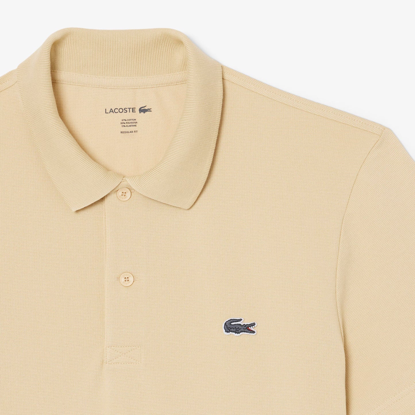 LACOSTE REGULAR FIT COTTON/POLYESTER POLO SHIRT BEIGE RRP £79 BNWT
