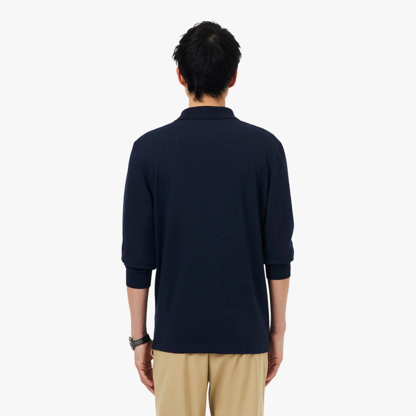 LACOSTE CROC LOGO PIQUE COTTON LONG SLEEVE POLO SHIRT NAVY (7) 2XL RRP £105 BNWT
