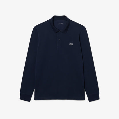 LACOSTE CROC LOGO PIQUE COTTON LONG SLEEVE POLO SHIRT NAVY (7) 2XL RRP £105 BNWT