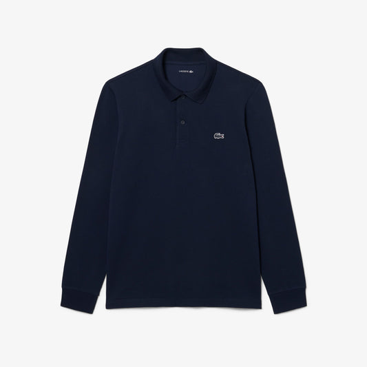 LACOSTE CROC LOGO PIQUE COTTON LONG SLEEVE POLO SHIRT NAVY (7) 2XL RRP £105 BNWT