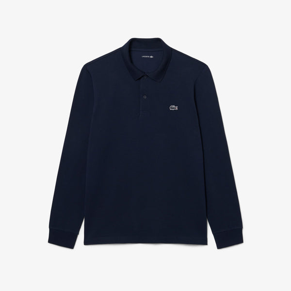 LACOSTE CROC LOGO PIQUE COTTON LONG SLEEVE POLO SHIRT NAVY (7) 2XL RRP £105 BNWT