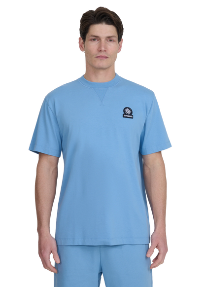 SANDBANKS DOUBLE JERSEY COLLEGIATE COTTON T-SHIRT DUSTY BLUE XL RRP £95 BNWT