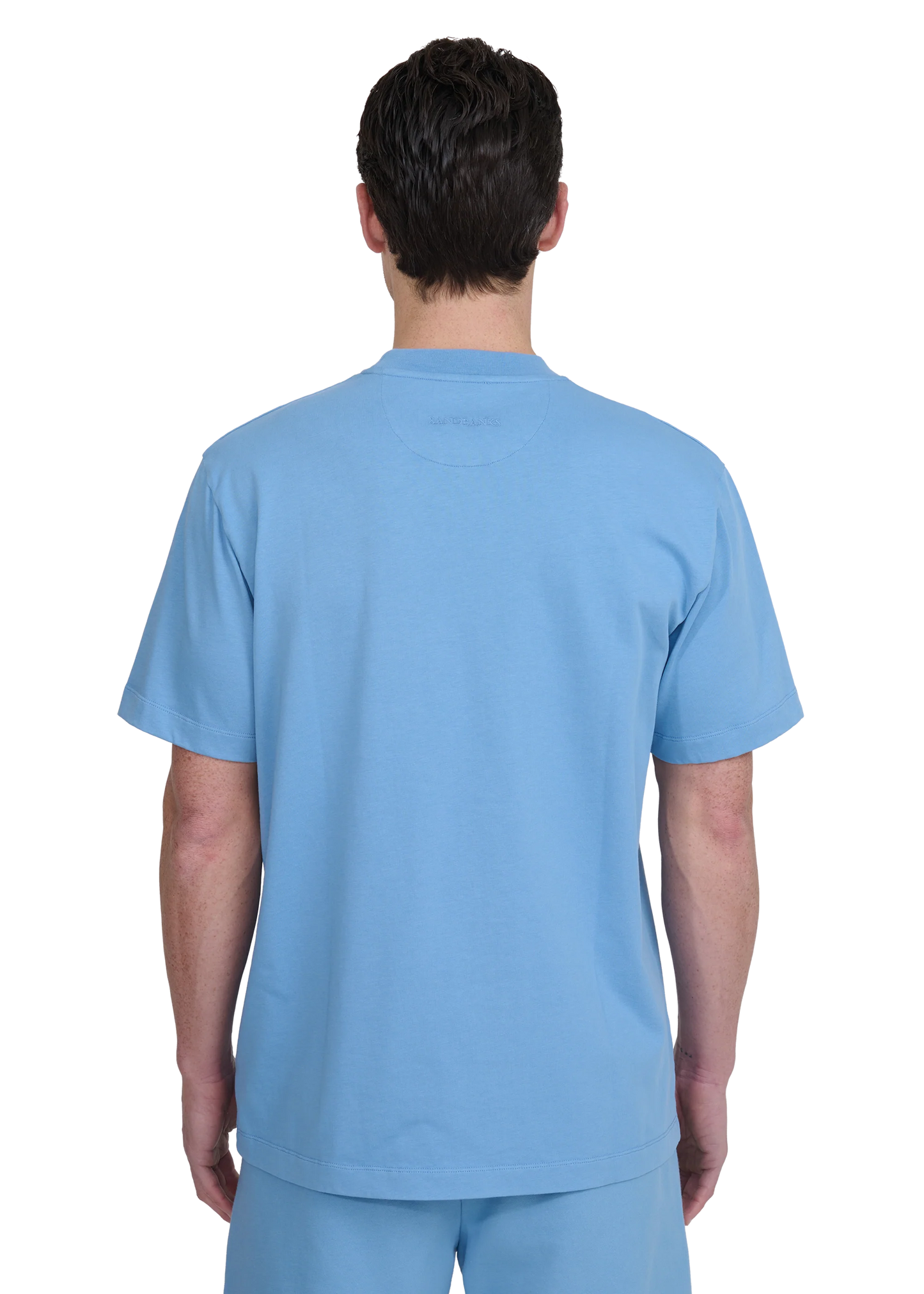 SANDBANKS DOUBLE JERSEY COLLEGIATE COTTON T-SHIRT DUSTY BLUE XL RRP £95 BNWT