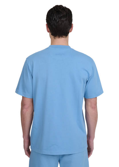 SANDBANKS DOUBLE JERSEY COLLEGIATE COTTON T-SHIRT DUSTY BLUE XL RRP £95 BNWT