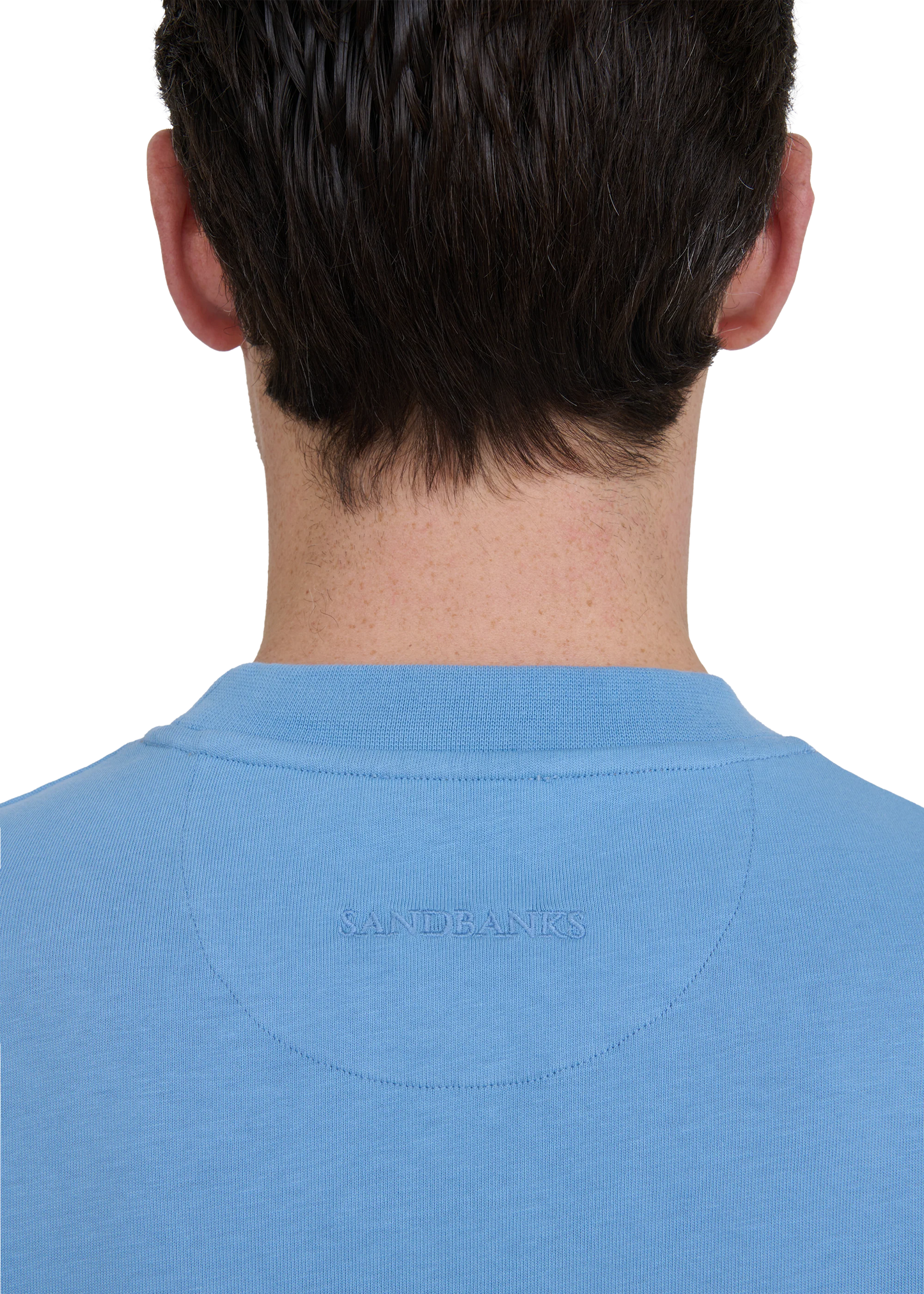 SANDBANKS DOUBLE JERSEY COLLEGIATE COTTON T-SHIRT DUSTY BLUE XL RRP £95 BNWT