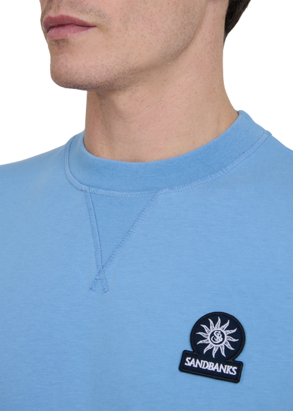 SANDBANKS DOUBLE JERSEY COLLEGIATE COTTON T-SHIRT DUSTY BLUE XL RRP £95 BNWT