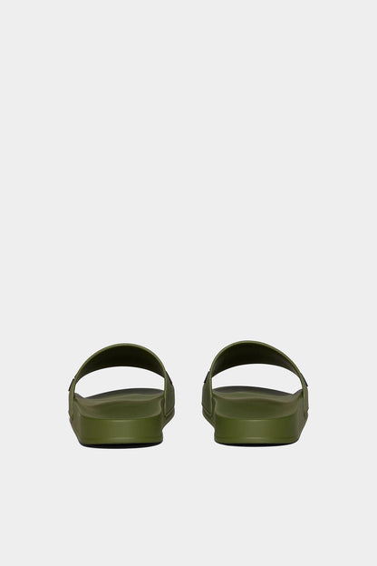 DSQUARED2 LETTER LOGO MILITARY GREEN STRAP SLIDES POOL BEACH UK 9 RRP £195 BNIB