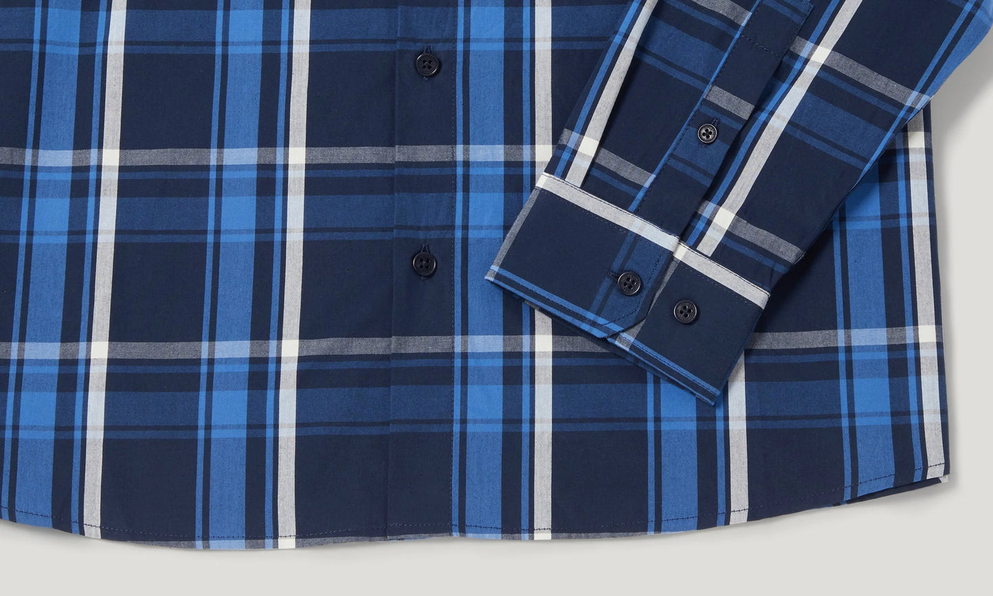 BELSTAFF FLEET CHECKED LONG SLEEVE SHIRT DARK INK BLUE RRP £170 BNWT
