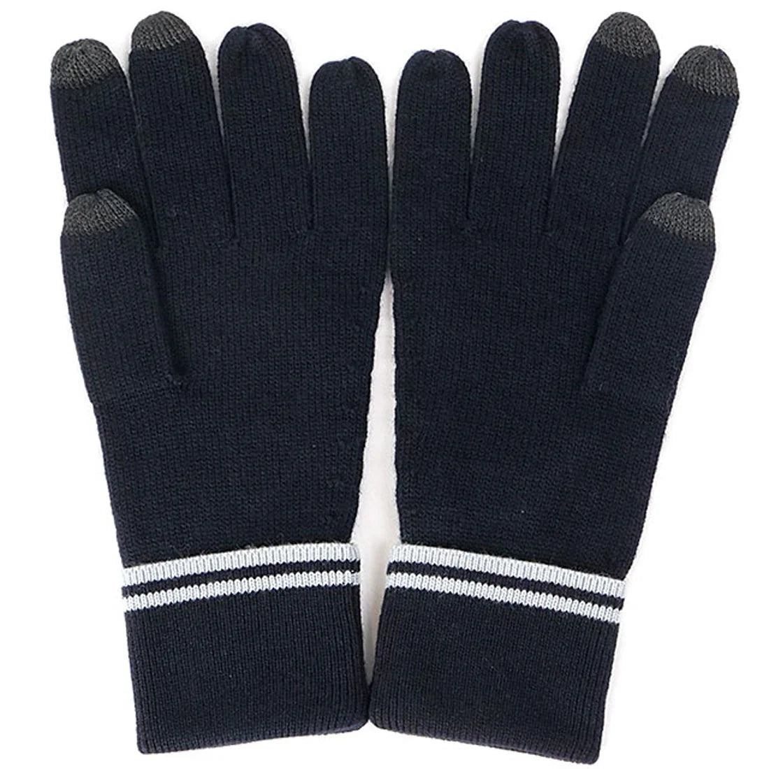 FRED PERRY TWIN TIPPED LOGO MERINO WOOL GLOVES NAVY BLUE RRP £55 BNWT