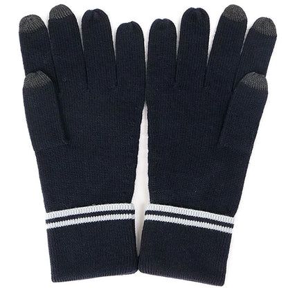 FRED PERRY TWIN TIPPED LOGO MERINO WOOL GLOVES NAVY BLUE RRP £55 BNWT