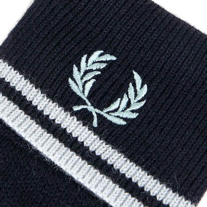 FRED PERRY TWIN TIPPED LOGO MERINO WOOL GLOVES NAVY BLUE RRP £55 BNWT