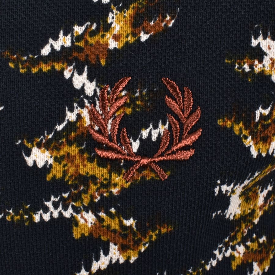 FRED PERRY PIQUE COTTON GRAPHIC PRINT POLO SHIRT NAVY 2XL RRP £95 BNWT