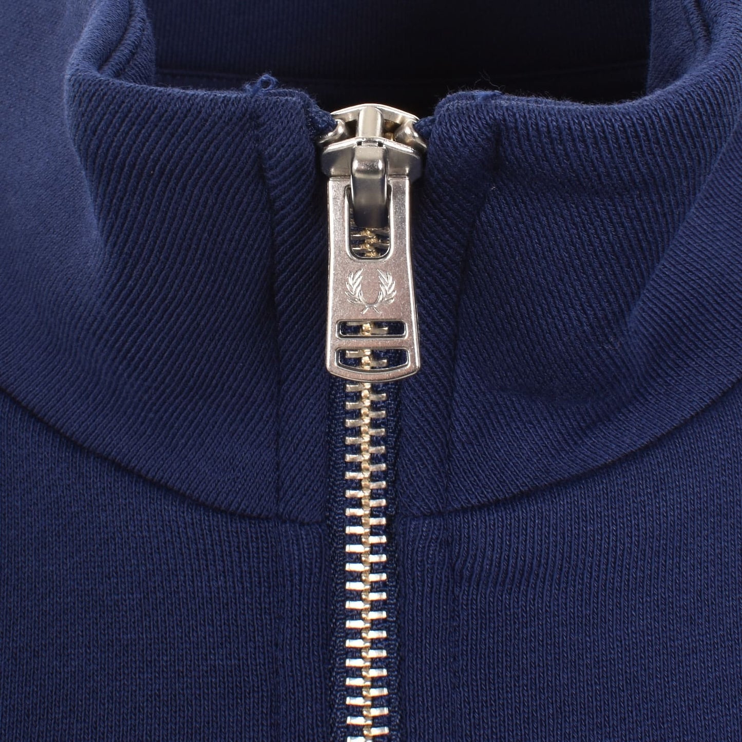 FRED PERRY QUARTER ZIP COTTON FLEECE SWEATSHIRT FRENCH NAVY/CHAMPIONS GOLD/STOCKPORT BLUE MEDIUM RRP £95 BNWT