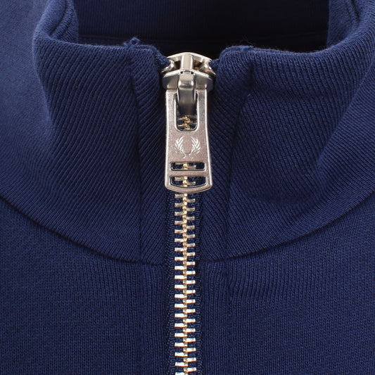 FRED PERRY QUARTER ZIP COTTON FLEECE SWEATSHIRT FRENCH NAVY/CHAMPIONS GOLD/STOCKPORT BLUE MEDIUM RRP £95 BNWT