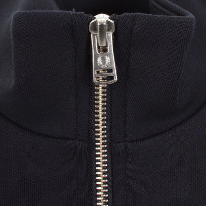 FRED PERRY QUARTER ZIP COTTON FLEECE SWEATSHIRT NAVY BLUE MEDIUM RRP £95 BNWT