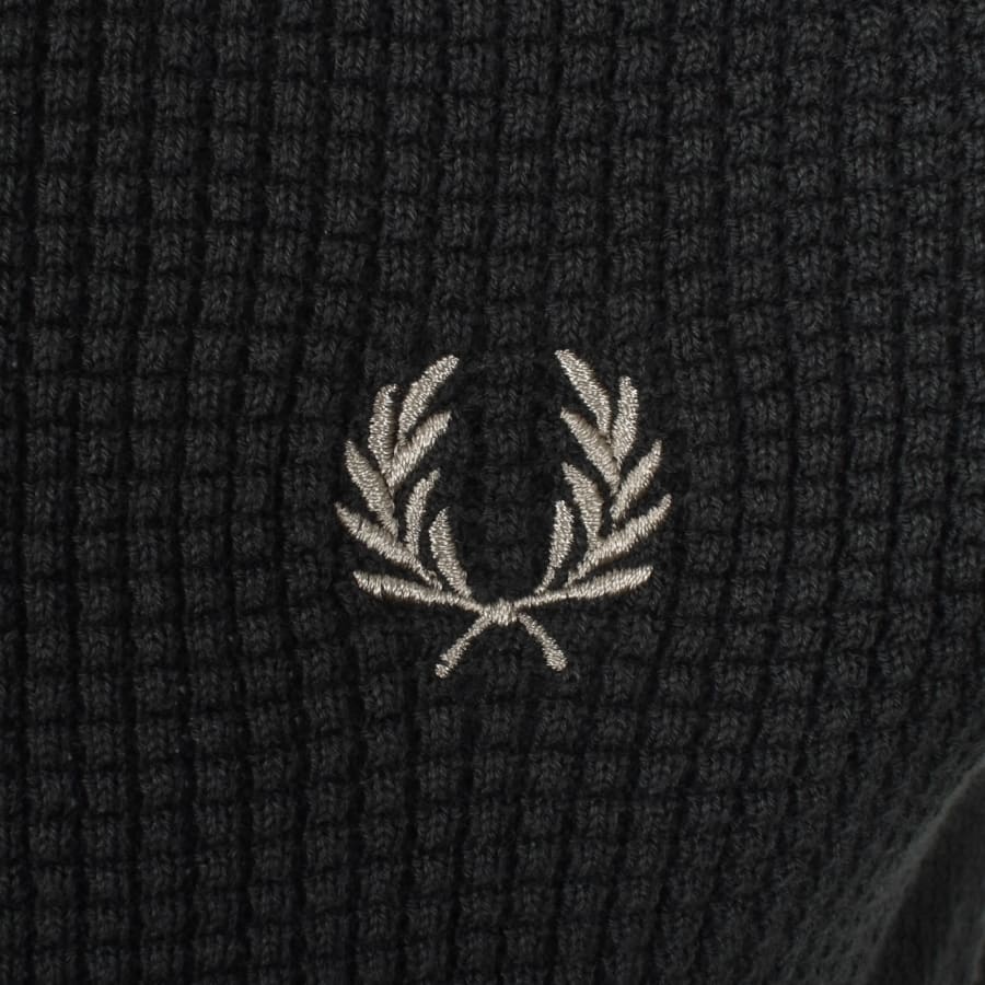 FRED PERRY WAFFLE KNITTED COTTON POLO SHIRT NIGHT GREEN K8555 2XL RRP £100 BNWT