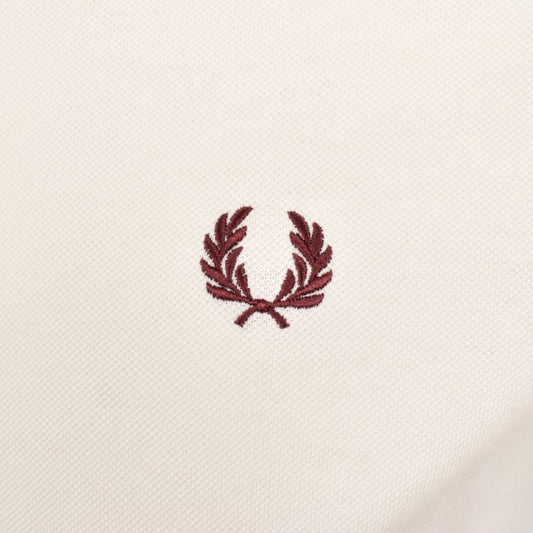 FRED PERRY STRIPED CUFF PIQUE COTTON T-SHIRT ECRU (CREAM) 2XL RRP £60 BNWT
