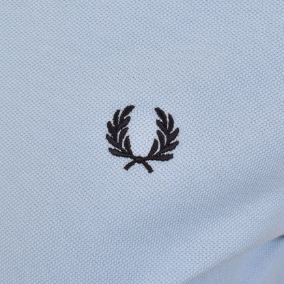 FRED PERRY TWIN TIPPED PIQUE COTTON POLO SHIRT LIGHT SMOKE BLUE/NAVY RRP £80 BNWT