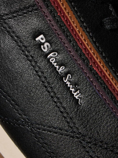 PAUL SMITH PS HASKELL LEATHER TRAINERS BLACK UK 9 RRP £225 BNIB