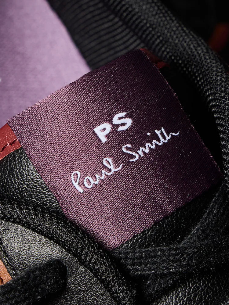 PAUL SMITH PS HASKELL LEATHER TRAINERS BLACK UK 9 RRP £225 BNIB