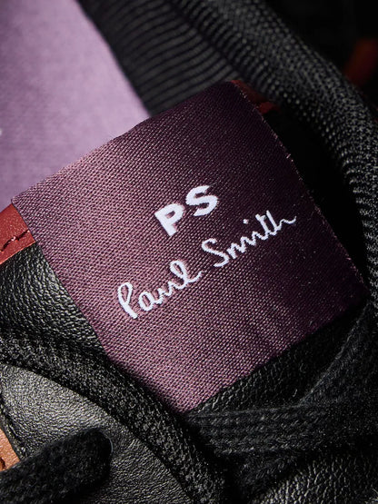 PAUL SMITH PS HASKELL LEATHER TRAINERS BLACK UK 9 RRP £225 BNIB
