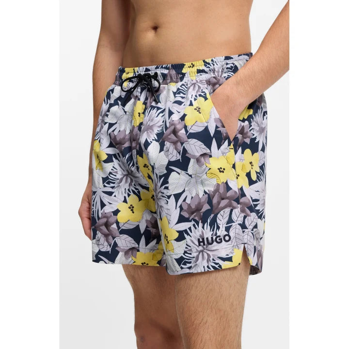 HUGO BY HUGO BOSS CALALA POLYESTER SWIM SHORTS NAVY MEDIUM RRP £69