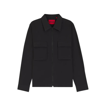 HUGO BY HUGO BOSS ESELIO SEERSUCKER COTTON OVERSHIRT BLACK LARGE RRP £199 BNWT