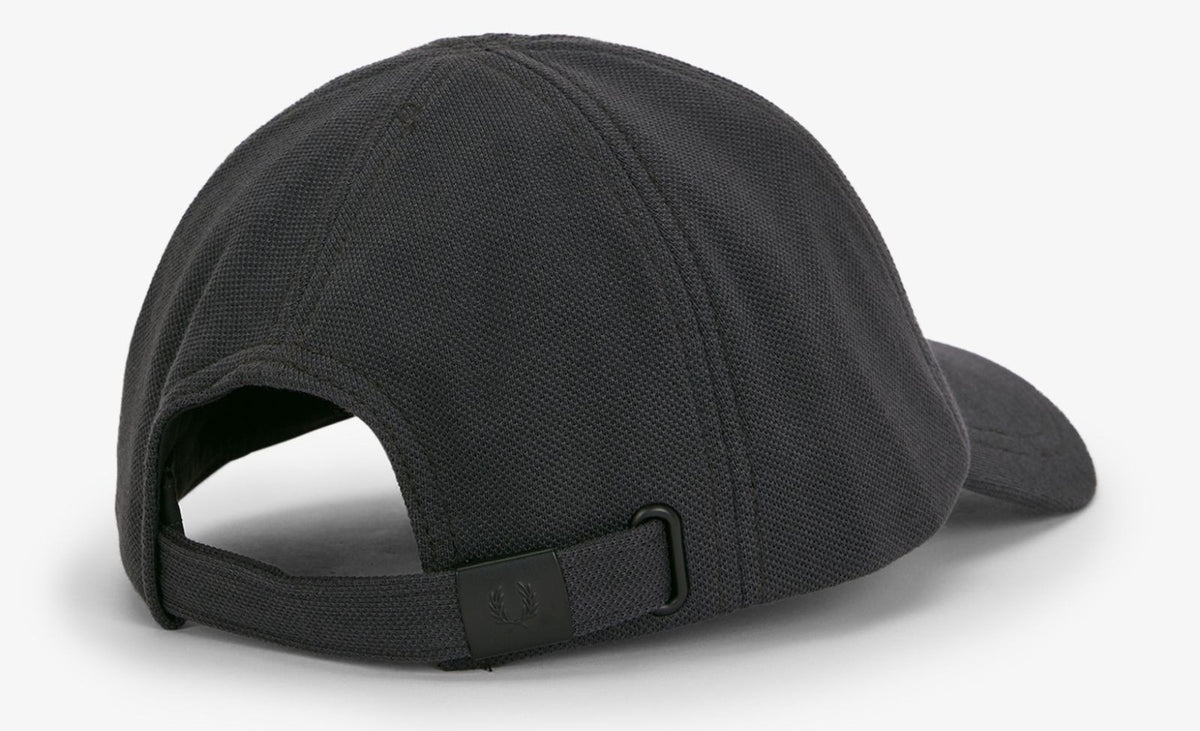FRED PERRY PIQUE COTTON 6 PANEL BASEBALL CAP ANCHOR GREY/SPORT GREEN RRP £50 BNWT