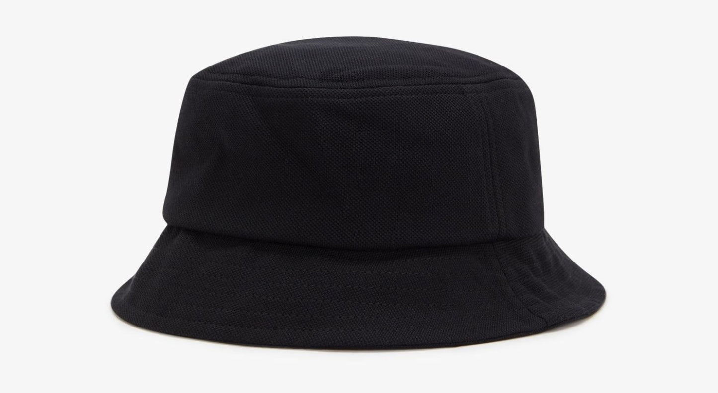 FRED PERRY LAUREL WREATH LOGO PIQUE COTTON BUCKET HAT BLACK ONE SIZE RRP £55 NEW