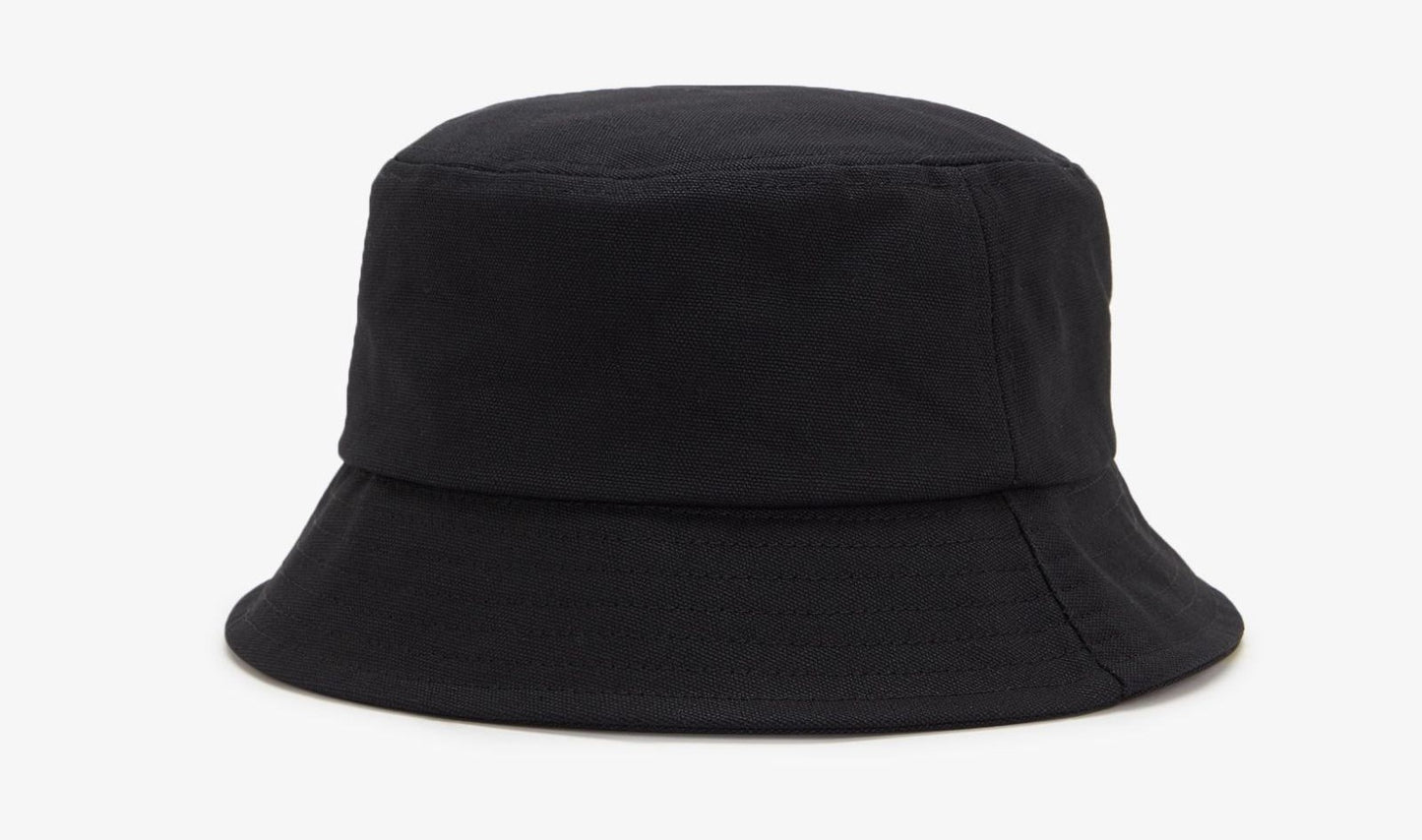 FRED PERRY BOLD EMBROIDERED BUCKET HAT BLACK/CHAMPAGNE RRP £55 BNWT