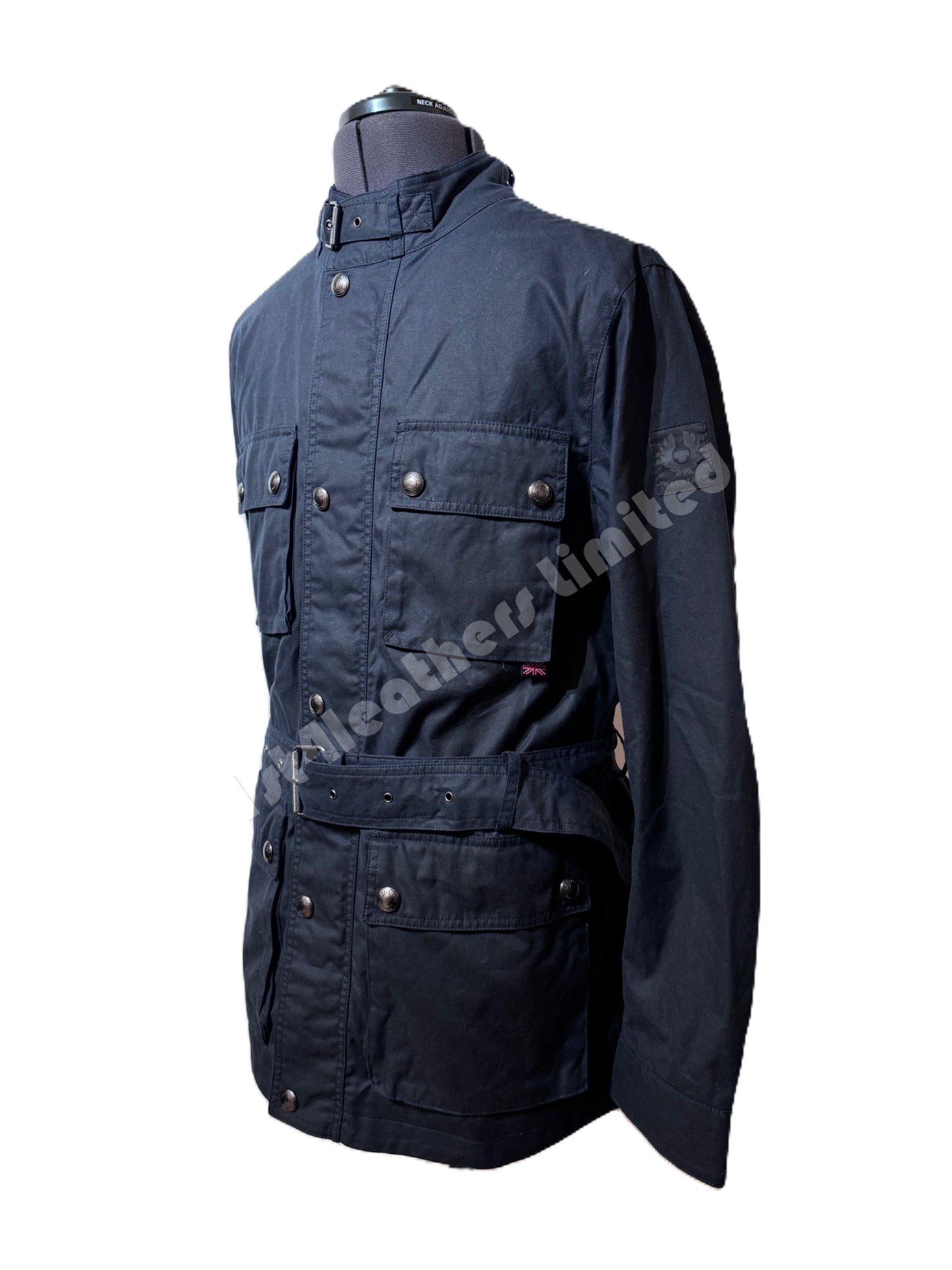 BELSTAFF ROADWAYS 4oz WAXED COTTON BIKER JACKET DEEP NAVY RRP £495 BNWT