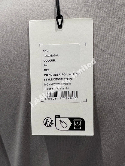 BELSTAFF MONKFORD PHOENIX PATCH T-SHIRT ASH GREY RRP £60 BNWT
