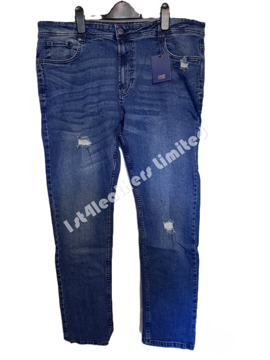 CAVALLI CLASS SLIM FIT DISTRESSED JEANS INDIGO BLUE 40 REG RRP £125 BNWT