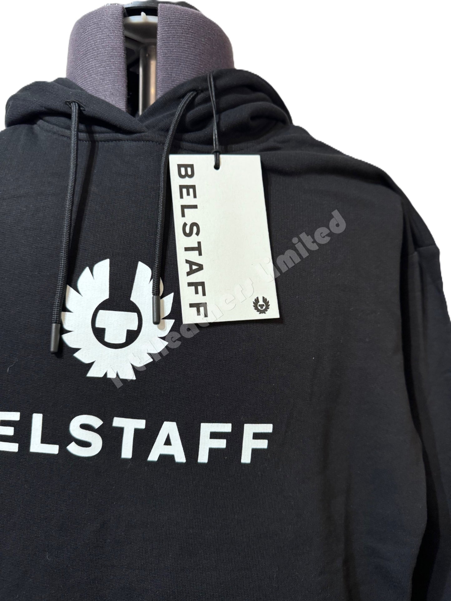 BELSTAFF NORTHVIEW HOODIE SWEATSHIRT BLACK OVERSIZED RRP £160 BNWT