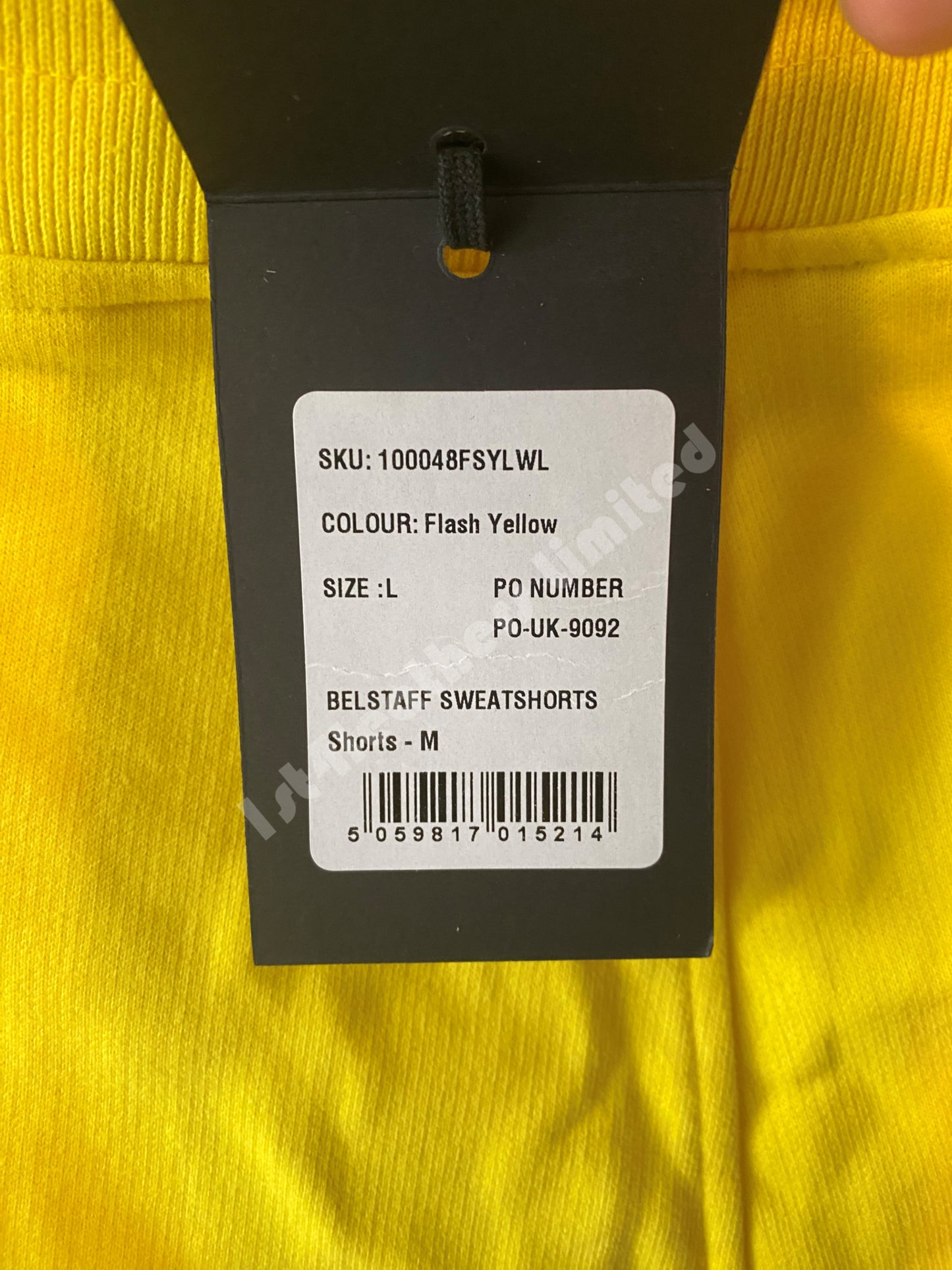 BELSTAFF COTTON FLEECE SWEATSHORTS FLASH YELLOW RRP £95