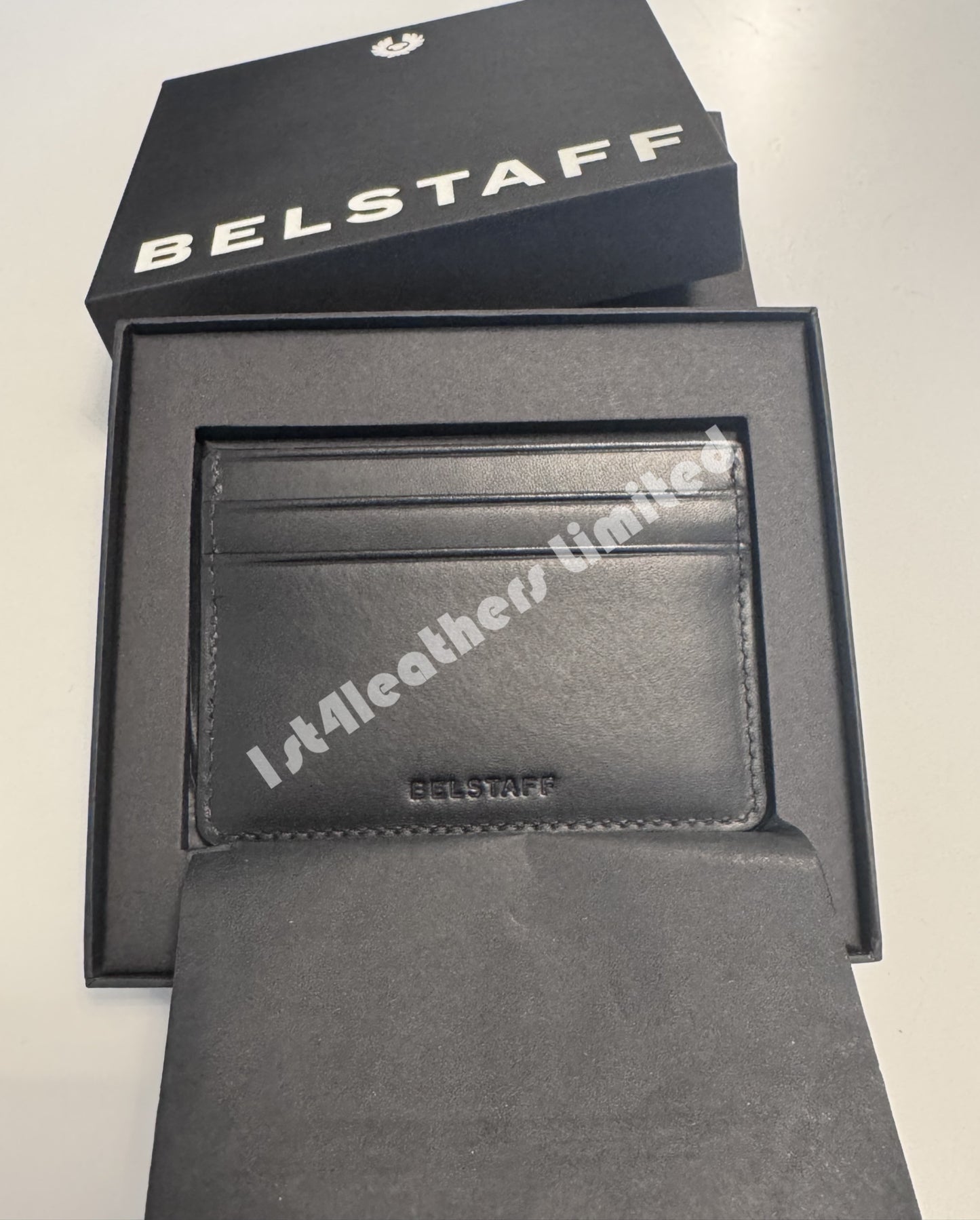 BELSTAFF WHEATLE ITALIAN LEATHER CARD HOLDER WALLET BLACK RRP £75 NEW IN BOX