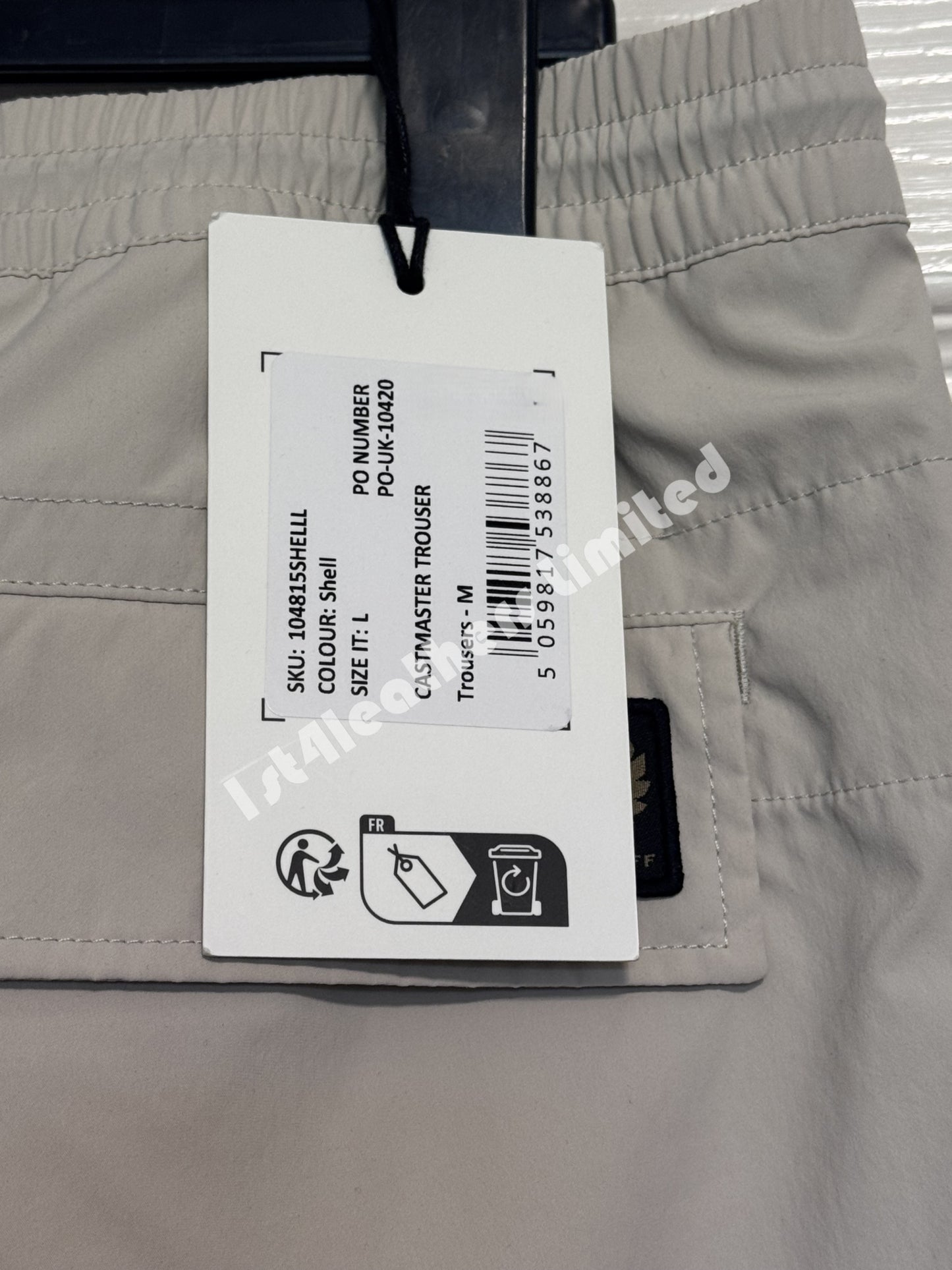 BELSTAFF CASTMASTER CARGO TROUSERS SHELL (CREAM) LARGE 34/36 WAIST RRP £250 BNWT