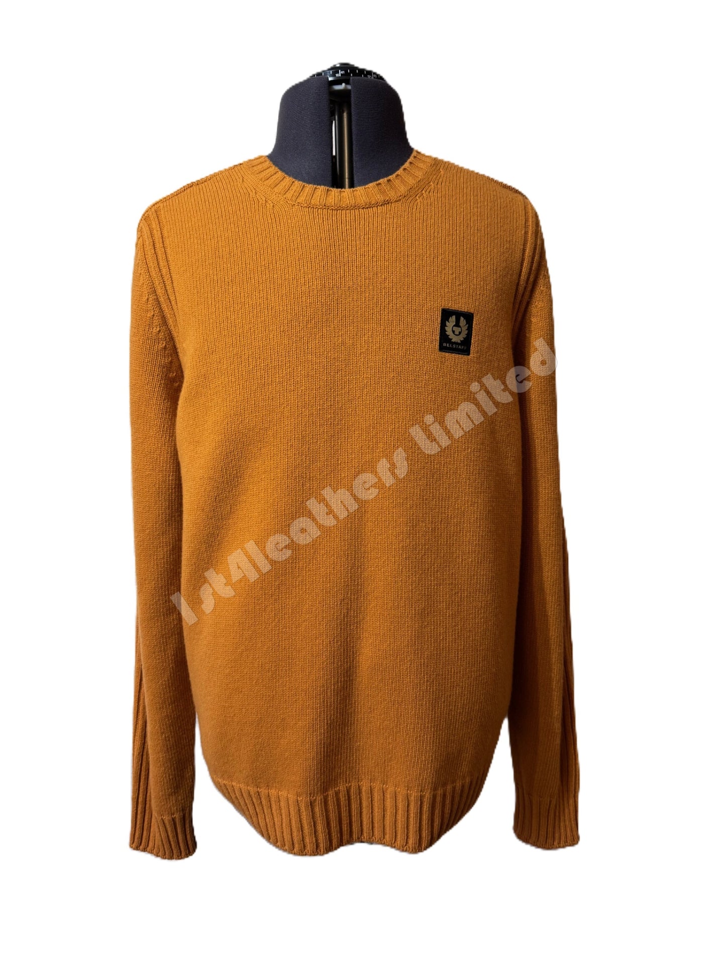 BELSTAFF WATCH CREW NECK WOOL JUMPER IN GOLDEN OAK RRP £275 BNWT