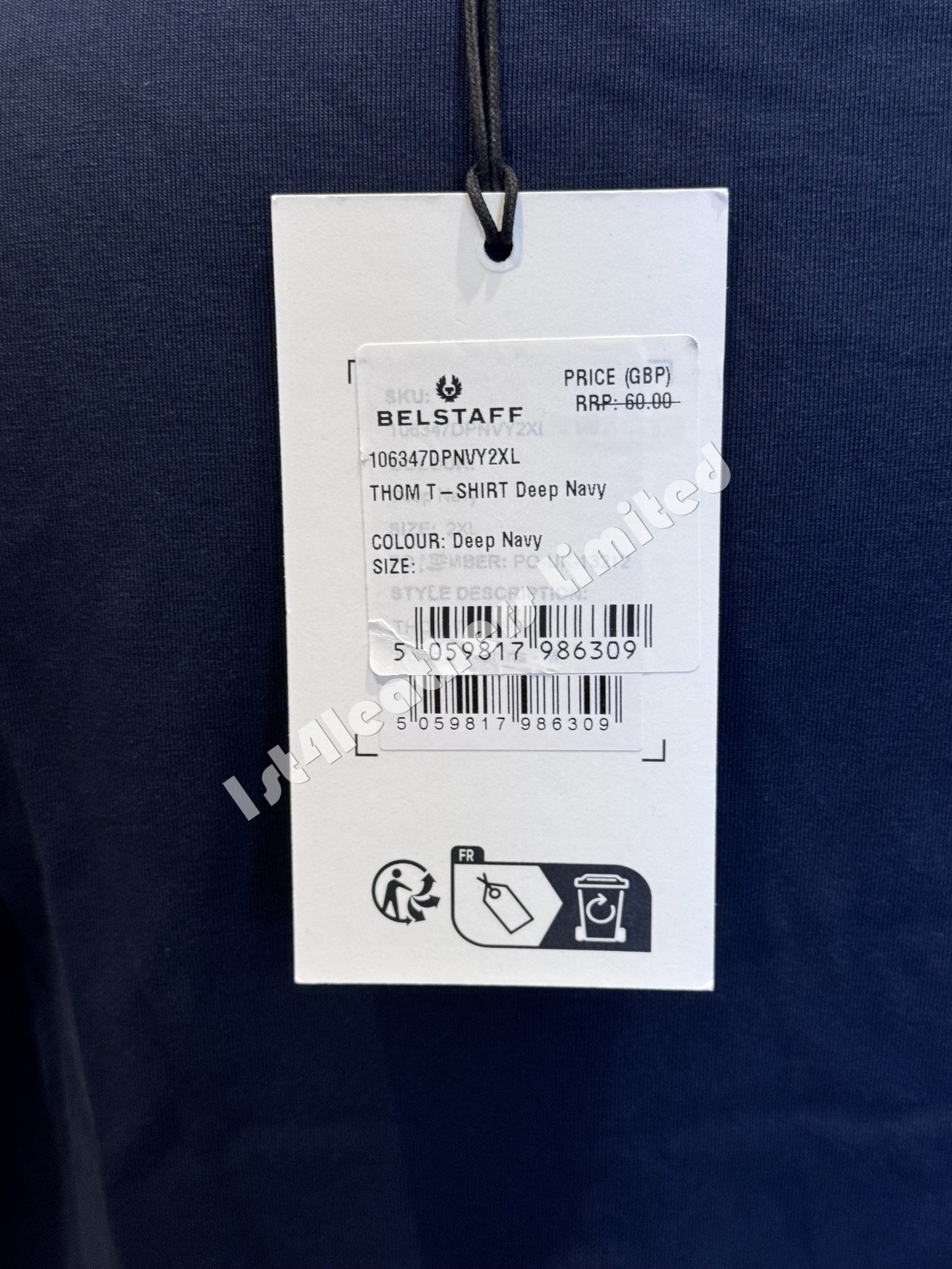 BELSTAFF THOM PHOENIX PATCH COTTON T-SHIRT DEEP NAVY RRP £60 BNWT