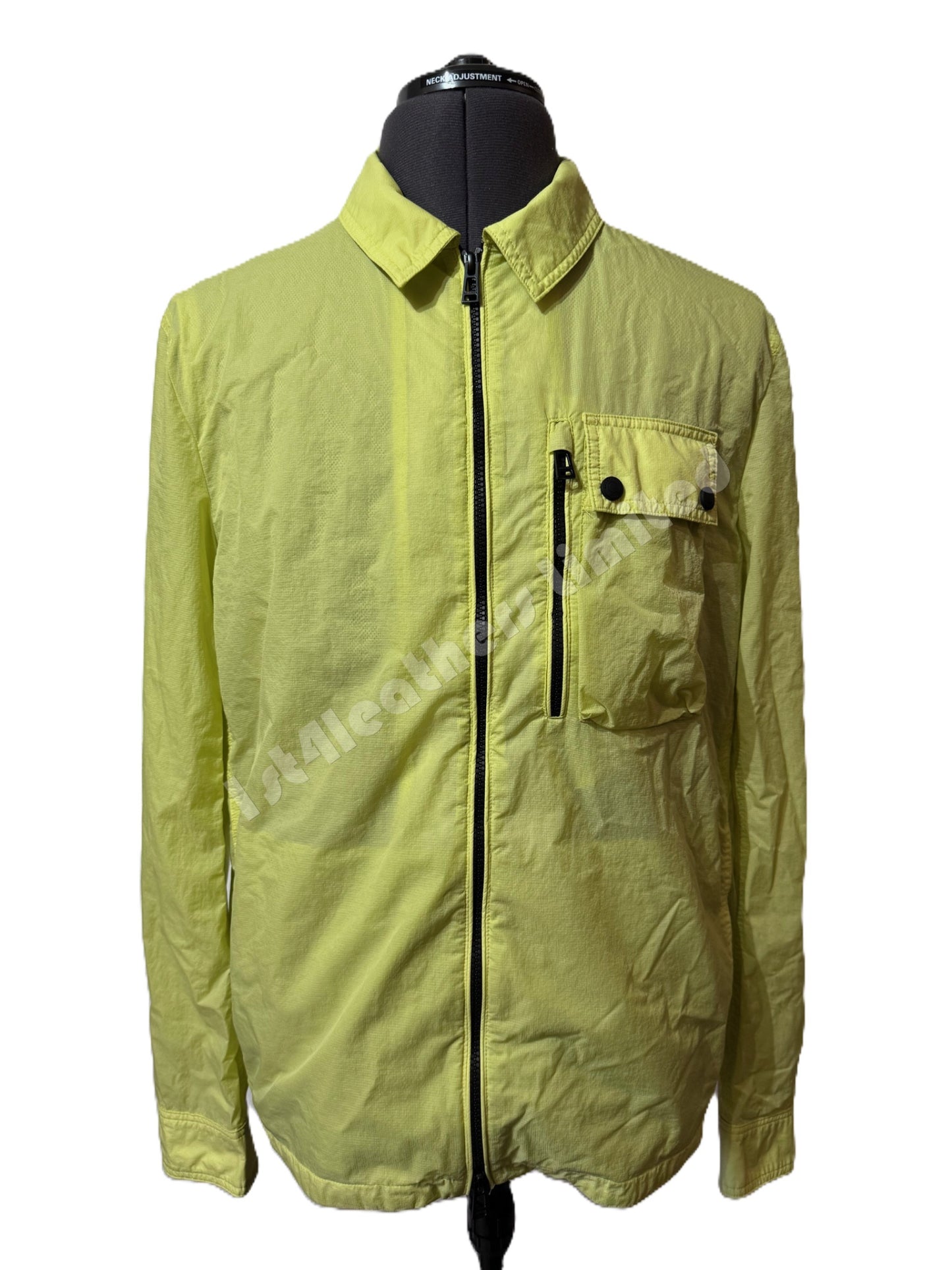 BELSTAFF RAIL COTTON BLEND GABARDINE OVERSHIRT IN LIME YELLOW UK40 L RRP £250