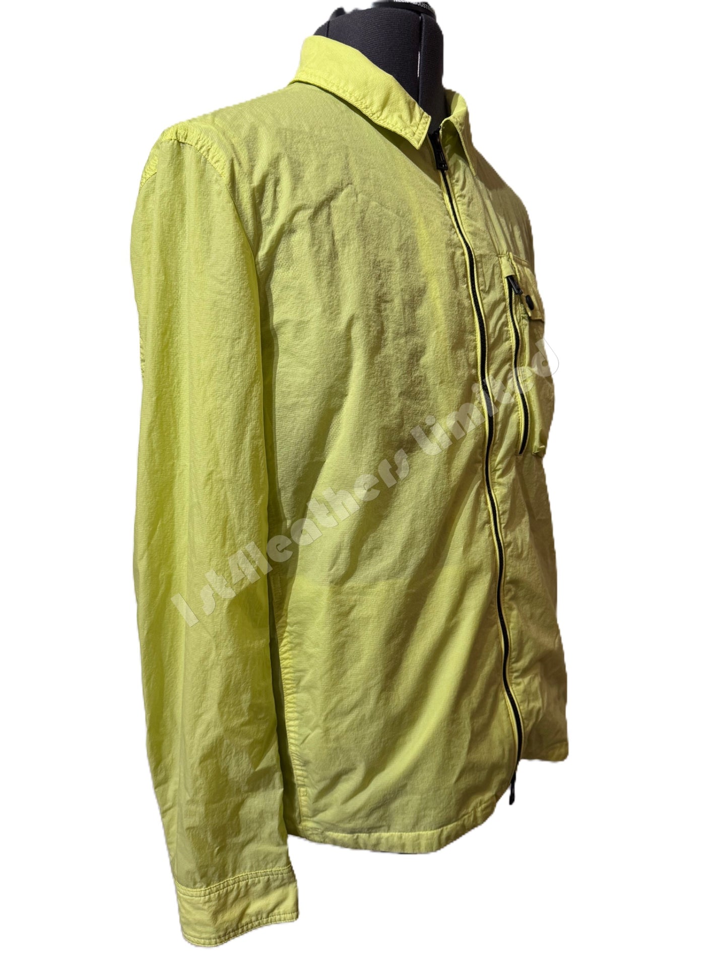 BELSTAFF RAIL COTTON BLEND GABARDINE OVERSHIRT IN LIME YELLOW UK40 L RRP £250