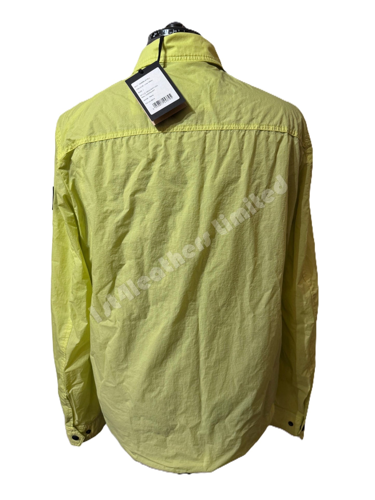 BELSTAFF RAIL COTTON BLEND GABARDINE OVERSHIRT IN LIME YELLOW UK40 L RRP £250