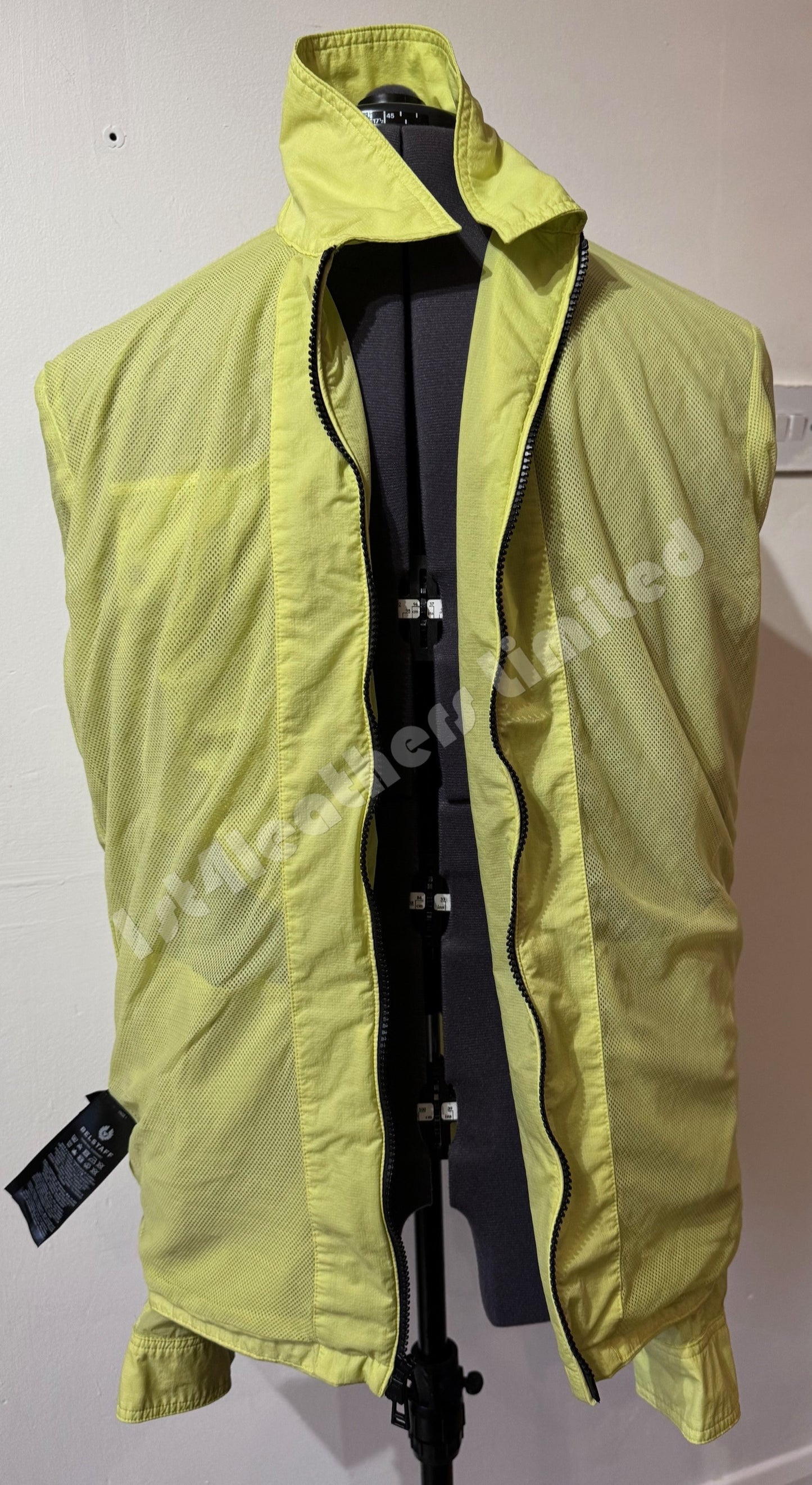 BELSTAFF RAIL COTTON BLEND GABARDINE OVERSHIRT IN LIME YELLOW UK40 L RRP £250