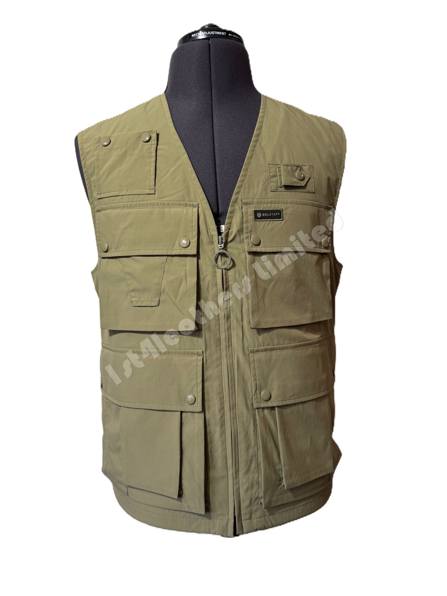 BELSTAFF CASTMASTER SHELL GILET ALOE RRP £275 BNWT