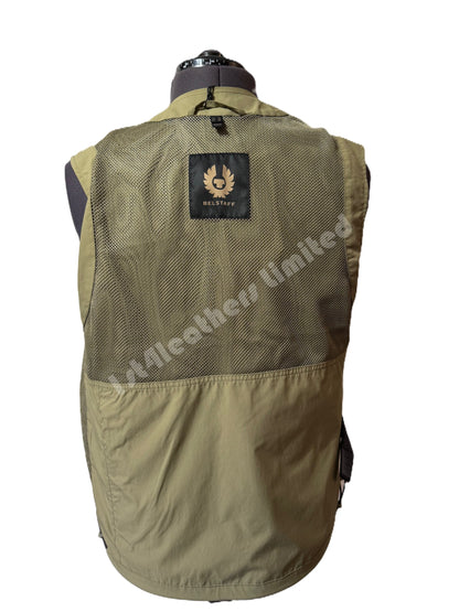 BELSTAFF CASTMASTER SHELL GILET ALOE RRP £275 BNWT