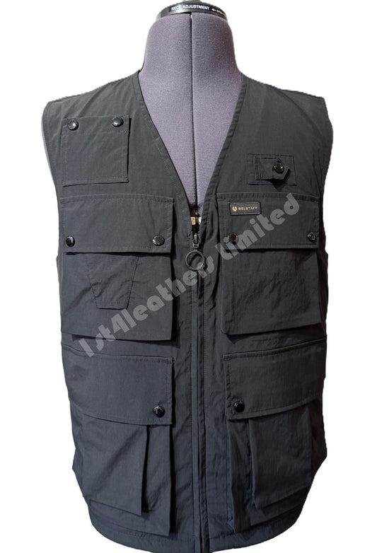 BELSTAFF CASTMASTER SHELL GILET BLACK RRP £275 BNWT