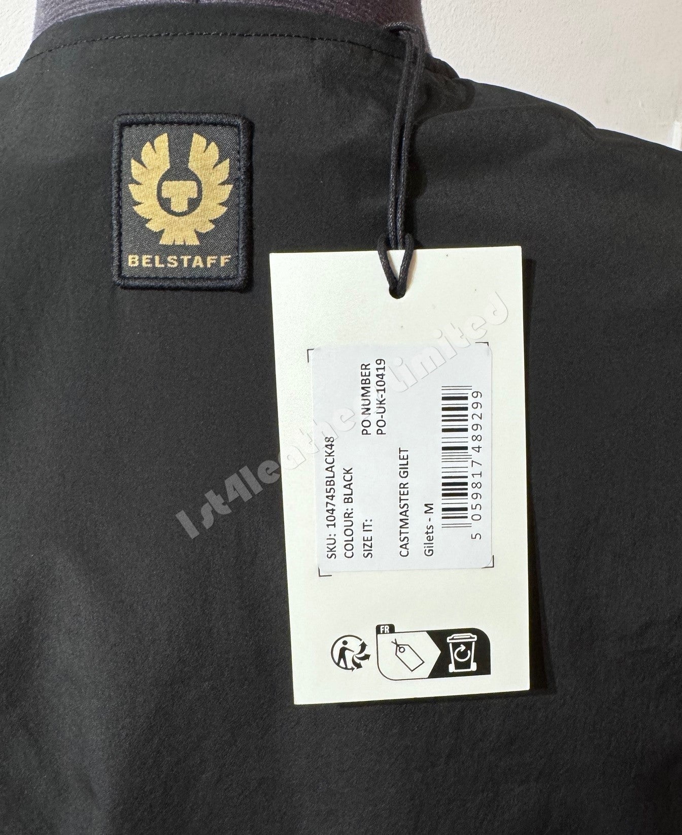 BELSTAFF CASTMASTER SHELL GILET BLACK RRP £275 BNWT