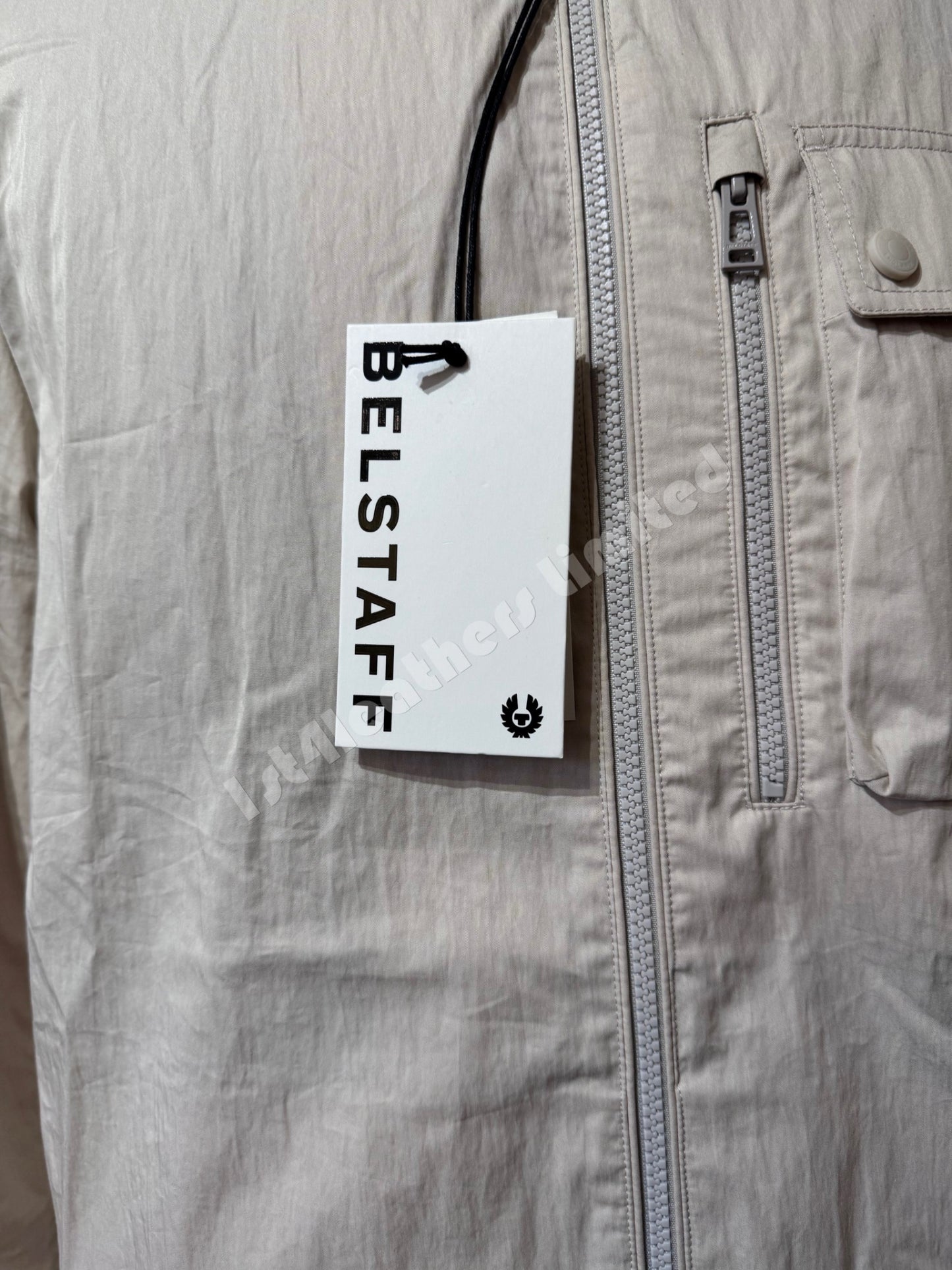 BELSTAFF RAIL COTTON BLEND GABARDINE OVERSHIRT IN MOONBEAM UK44 2XL RRP £250