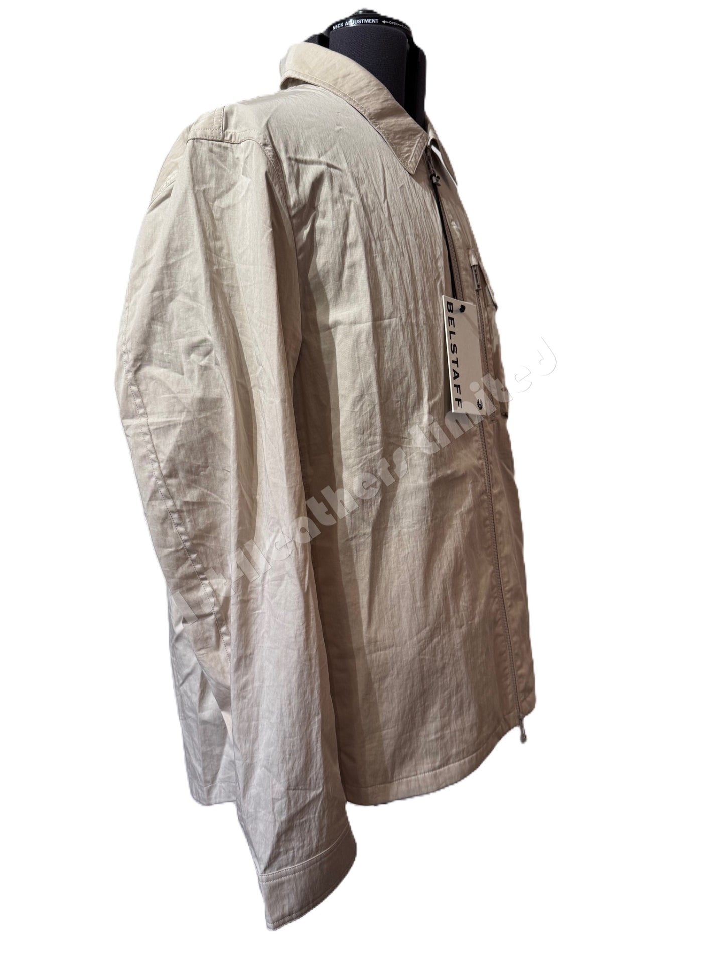 BELSTAFF RAIL COTTON BLEND GABARDINE OVERSHIRT IN MOONBEAM UK44 2XL RRP £250